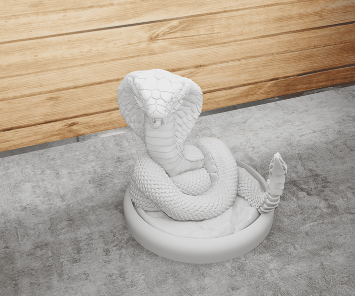 Змія Кобра фігурка на підставці. Символ 2025 року. Біла 10 см. 12070260101 фото