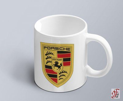 Чашка с принтом авто логотип Porsche 02010102013 фото