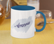 Cup with print of the name Arkady white + blue