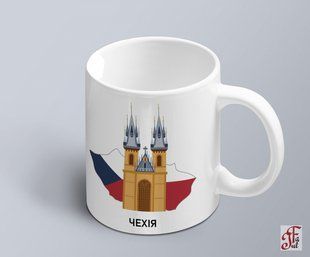 Чашка с графическим принтом достопримечательности Чехия 02010112009 фото