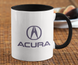 Чашка с принтом авто логотип Acura белая + черная 02030202023 фото