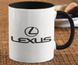 Чашка з принтом авто логотип Lexus біла + чорна 02030202004 фото