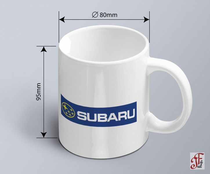 Чашка с принтом авто логотип Subaru 02010102018 фото