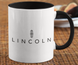Чашка с принтом авто логотип Lincoln белая + черная 02030202005 фото