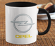 Чашка с принтом авто логотип Opel белая + черная 02030202010 фото