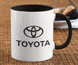 Чашка з принтом авто логотип Toyota біла + чорна 02030202020 фото