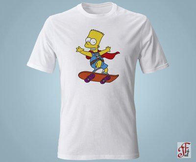 Футболка з принтом SIMPSONS Барт їде на скейті. 05010104019L фото