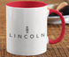 Чашка с принтом авто логотип Lincoln белая + красная 02030302005 фото