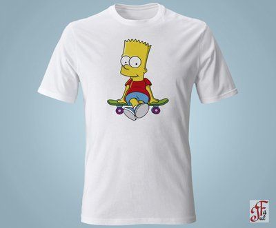 Футболка з принтом SIMPSONS Барт сидить на скейті. 05010104020L фото