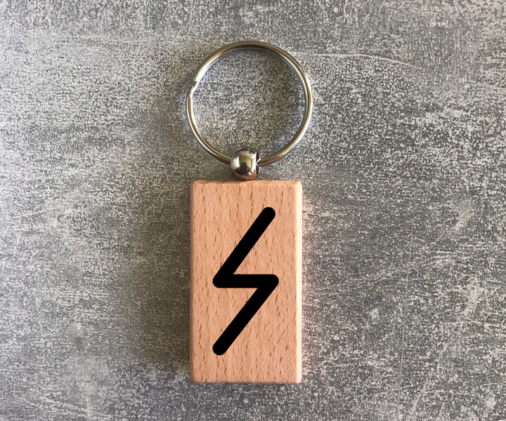 Wooden keychain with the Elder Futhark rune "Soul"