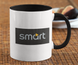 Чашка с принтом авто логотип Smart белая + черная 02030202017 фото