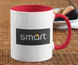 Чашка с принтом авто логотип Smart белая + красная 02030302017 фото