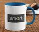 Чашка с принтом авто логотип Smart белая + синяя 02030402017 фото 1