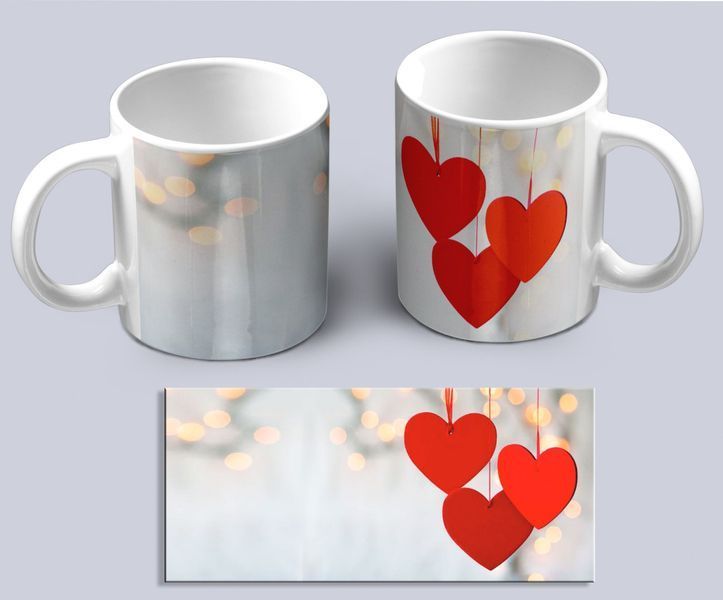 Gift mug with "Hearts" print