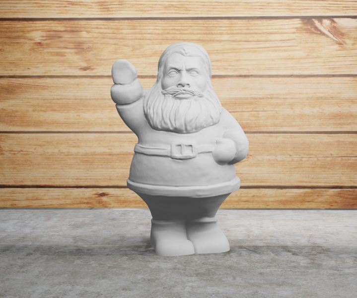 Рокобильный Санта Клаус (дед мороз, святой Николай) с поднятой рукой Белый, средний 15 Х 10 см (12010220201) 12010220201 фото
