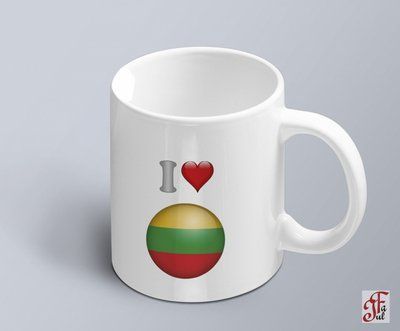 Чашка с принтом я люблю Литву с изображением флага 02010109042 фото