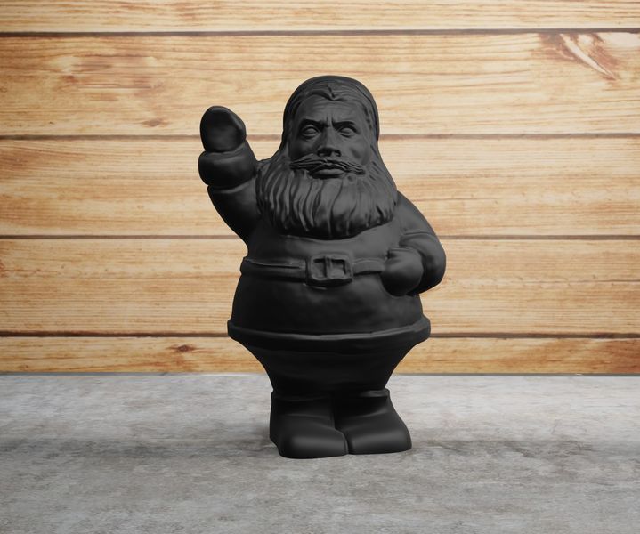Рокобильный Санта Клаус (дед мороз, святой Николай) с поднятой рукой Черный, средний 15 Х 10 см (12010220202) 12010220202 фото