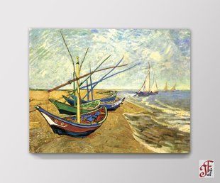 Печатная картина Рыбальская лодка на пляже в Сент-Мари 60х45 см 01010301005 фото