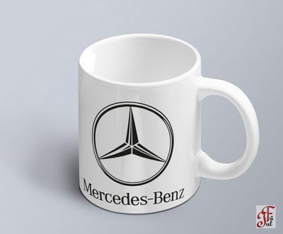 Чашка с принтом авто логотип Mercedes Benz 02010102008 фото
